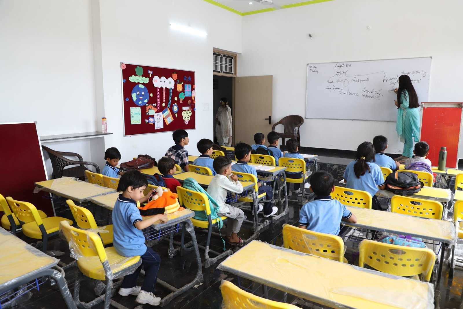 About Students studying together in class